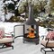 Costway 30 Inch Outdoor Fire Pit Chiminea 2 in 1 Wood Burning Metal Fireplace with Grill
